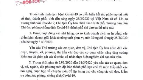 Hải Phòng: Dừng hoạt động các cơ sở dịch vụ ăn uống có công suất phục vụ trên 30 người