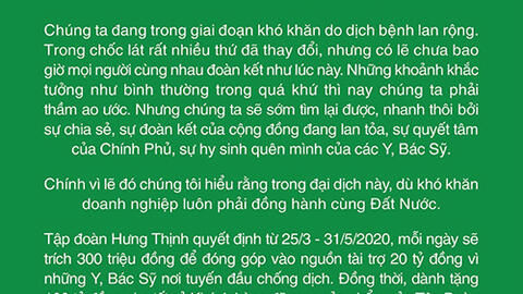Nhiều doanh nghiệp chung tay phòng, chống dịch Covid-19