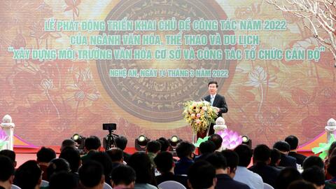 Thường trực Ban Bí thư Trung ương Đảng Võ Văn Thưởng: Quan tâm hơn đến lĩnh vực văn hóa bằng những việc làm, hành động cụ thể, thiết thực