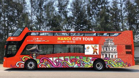 Xe buýt 2 tầng du lịch phục vụ miễn phí đại biểu tham dự SEA Games 31 tại Hà Nội