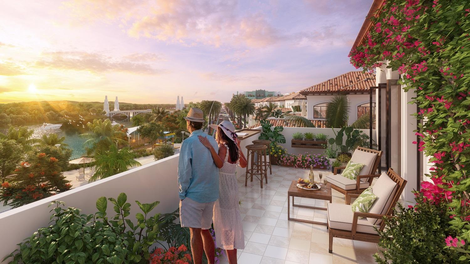 Biệt thự phân khu The Link – Sun Riverside Village giúp nâng tầm chuẩn sống nghỉ dưỡng của cư dân. Ảnh phối cảnh minh họa