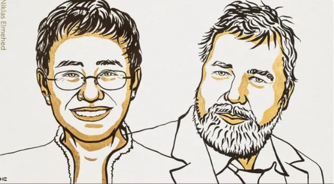 Giai Nobel Hoa binh 2021 duoc trao cho nha bao Philippines va Nga hinh anh 1